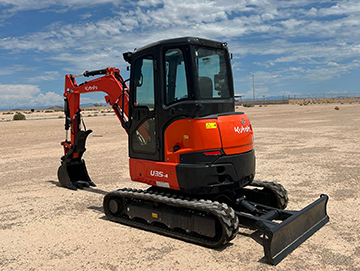 Kubota U35-4 Mini Excavator rental in Coolidge, Arizona 3